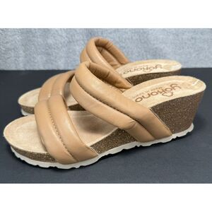Yokono Wedge Sandal Tan Double Band Cushioned Made in Spain Size‎ 7.5